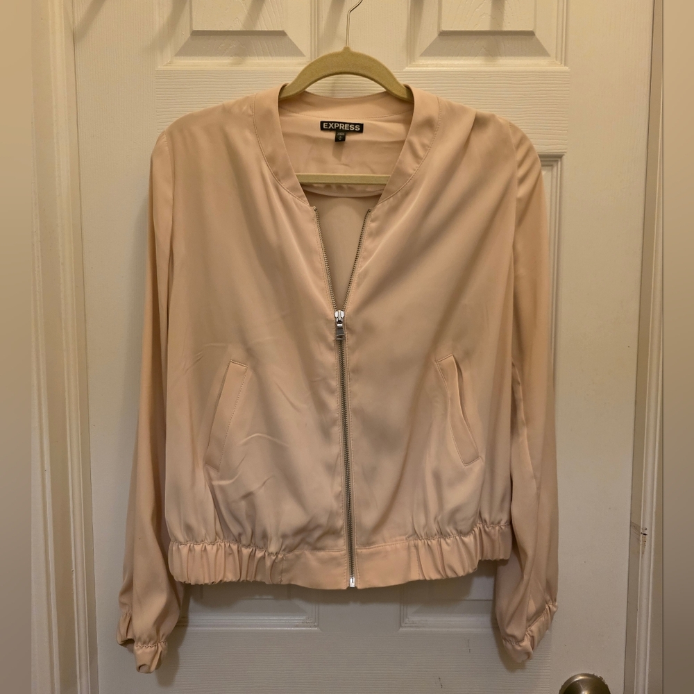 Express Women's Light Tan Bomber Jacket
